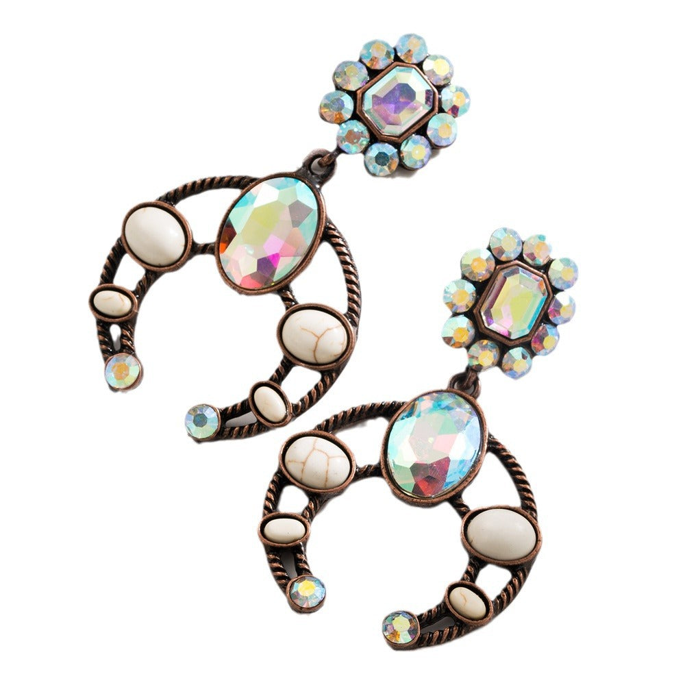 Wholesale Ethnic style teardrop-shaped turquoise earrings bohemian style earrings